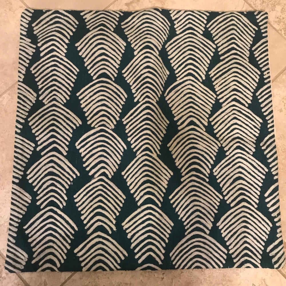 West Elm Embroidered Pillow Cover 18” Square